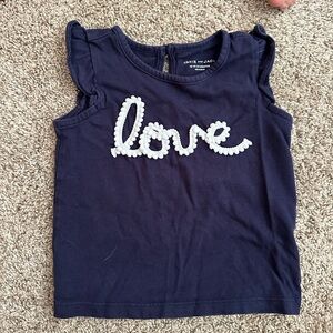 Jamie Kay Dark Blue Kids Tank Top with Love Design